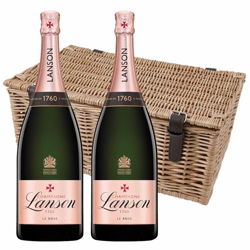 Magnum of Lanson Le Rose Creation Champagne 150cl Duo Magnum Hamper (2x150cl)